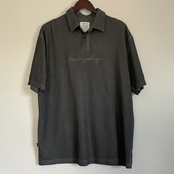 FAIRPLAY Men’s Dark Gray Polo Logo Large - Picture 1 of 7